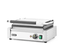 Grill de contact Panini dessus rainuré et dessous lisse 230V/2200W 430x370x(H)210 mm - Hendi