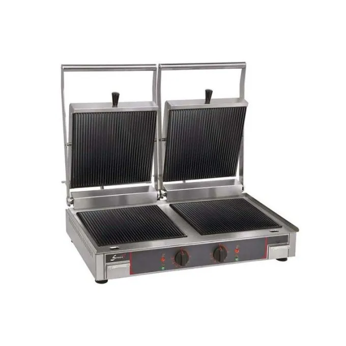 Grill Electrique Double - Plaque Inf. Lisse et Sup. Rainurée - Sofraca - 10232VRR