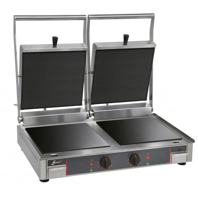 Grill Electrique Double - Plaque Inf. Lisse et Sup. Rainurée - Sofraca - 10232VRL