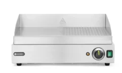 Grill moitié rainuré Profi Line 1/2 lisse 1/2 rainuré 230V/2400W 550x380x(H)240 mm - Hendi