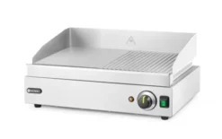 Grill moitié rainuré Profi Line 1/2 lisse 1/2 rainuré 230V/2400W 550x380x(H)240 mm - Hendi
