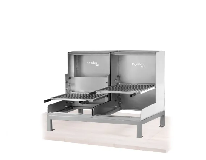 Grill Ouvert Lite Sans Base Réfractaire - Acier Inoxydable - Grille en V - 1 Brûleur - Pujadas
