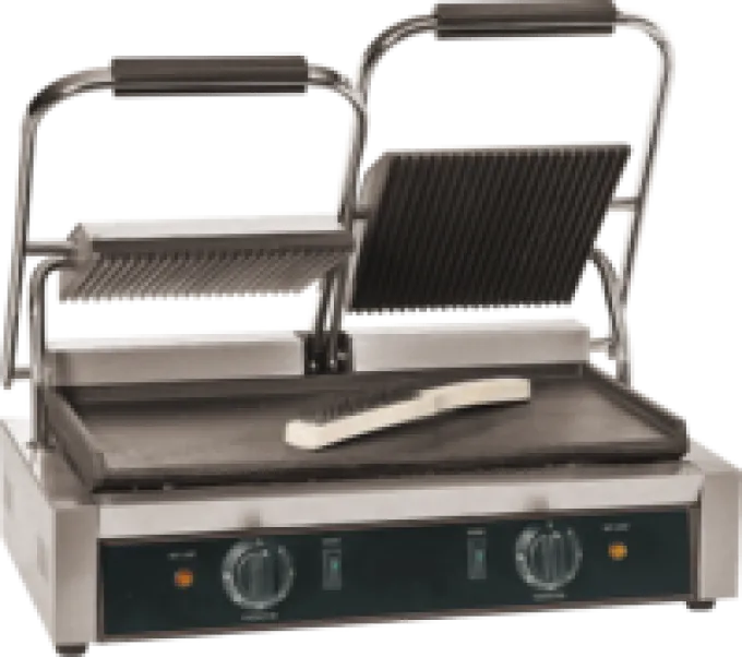 Grill Panini Double Rainuré Dessous/Dessus EN
