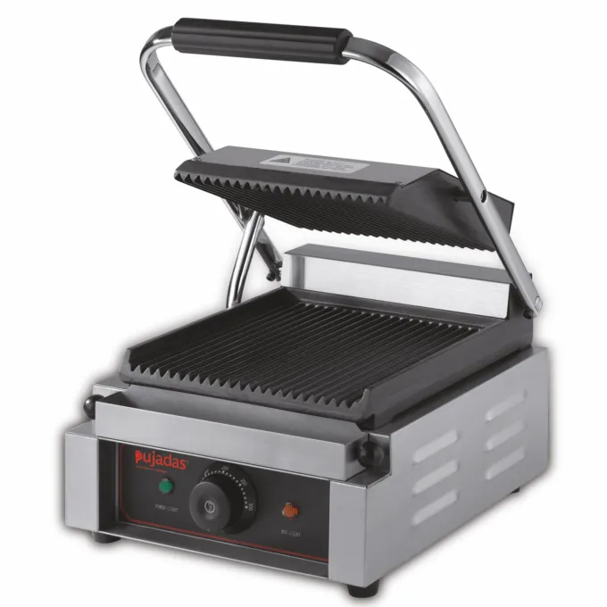 Grill Panini Plaques en Fonte Rainurées 220 x 230 mm - Pujadas