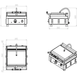 Grill à panini professionnel Rainuré - 2,5 kW - Combisteel