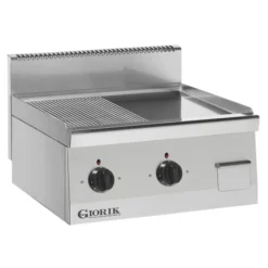 Grills Electriques, acier inoxydable, doubles 1/2 lisses 1/2 rainurées, 400 V Tri - Giorik