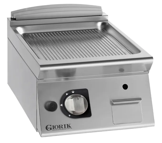 Grills Gaz, acier chromé, , surface de cuisson simples-rainurées - Giorik