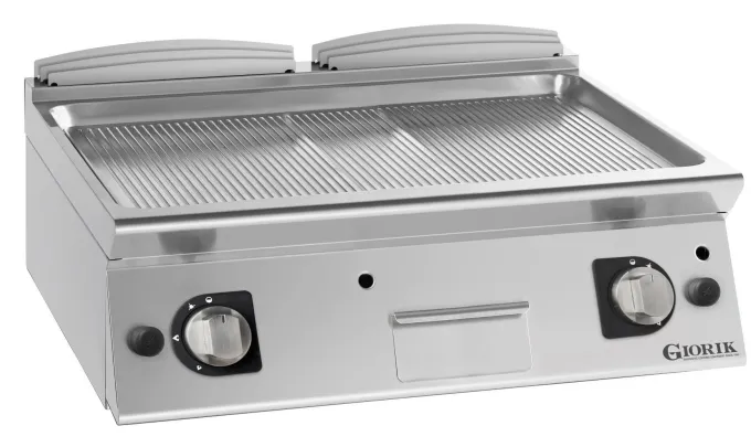 Grills Gaz, acier chromé, , surface de cuisson doubles-rainurées - Giorik