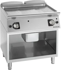 Grills Gaz, acier chromé,, surface de cuisson doubles-rainurées - Giorik