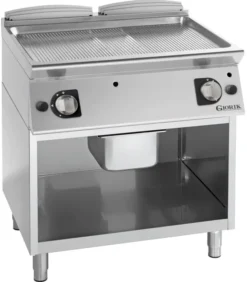 Grills Gaz, acier chromé, surface de cuisson doubles-mi-lisses/ mi-rainurées - Giorik - FRG741GCRX