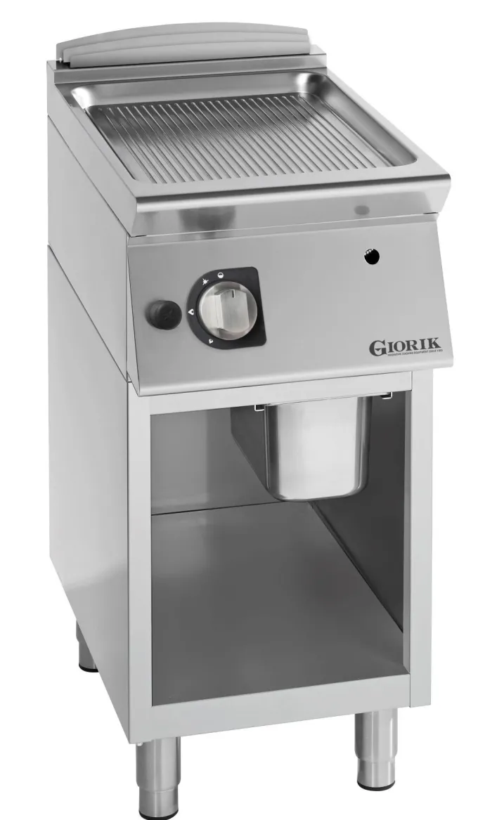 Grills Gaz, acier chromé,, surface de cuisson simples-rainurées - Giorik
