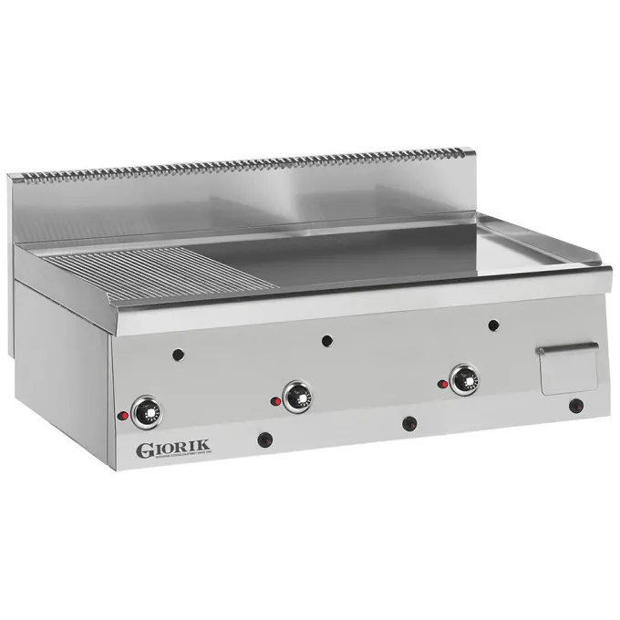 Grills Gaz, acier inoxydable, triples 2/3 lisses 1/3 rainurées - Giorik