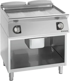 Grills électriques, acier chromé, surface de cuisson doubles-mi-lisses/ mi-rainurées - Giorik - FME941GCRX