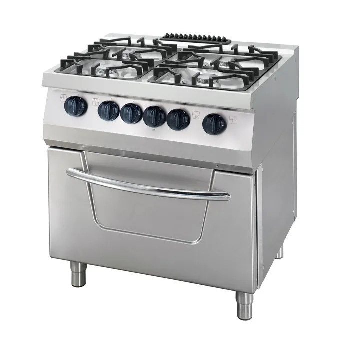 Heavy Duty Cuisinière - 4 Brûleurs - Double -Prof. 70 cm - 36 kW - Maxima