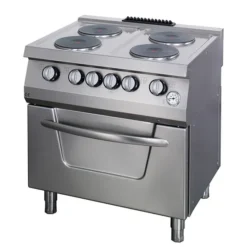 Heavy Duty Cuisinière - 4 Brûleurs - Double - Prof. 70 cm - avec Four - Maxima