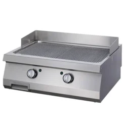 Heavy Duty Plaque de Gril - Chrome Rainuré - Double - Prof. 70 cm - Maxima