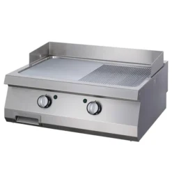 Heavy Duty Plaque de Gril - Demi-Rainuré - Double - Prof. 70 cm - Élec. - Maxima