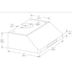 Hotte Aspirante Professionnelle Inox avec Moteur 900 mm - Combisteel