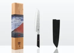 Kiritsuke Couteau de Chef avec Saya et Boîte en Bambou - lame 20 cm - Kotai