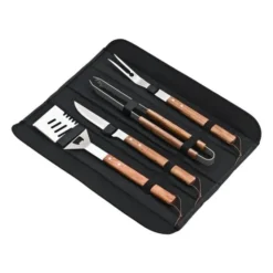 Kit Ustensiles Barbecue 4 pièces avec Housse Deglon - 530 x 100 x 80 mm