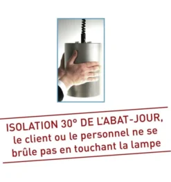 Lampe chauffante suspendue Tube - Infra-rouge - 600 à 1300 mm - 64°C - Sofraca
