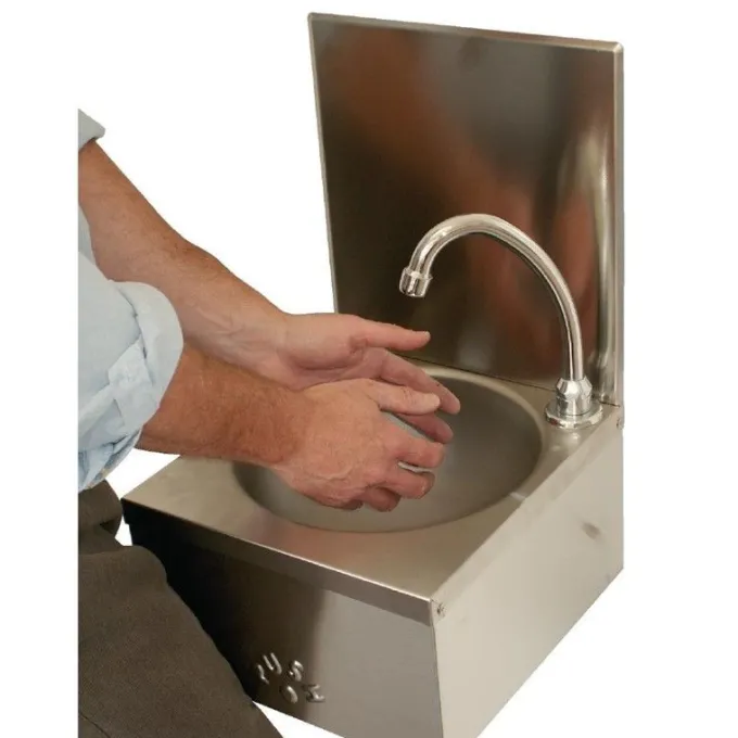 Lavabo Lave Mains Inox Commande au Genou - Basix