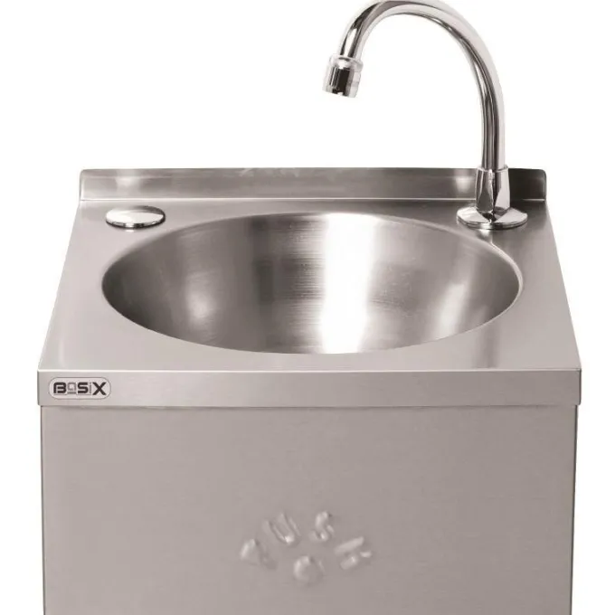 Lavabo Lave Mains Inox Commande au Genou - Basix