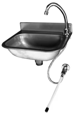 LAVE-MAINS ECO INOX AVEC DOSSERET H. 50 MM-L2G
