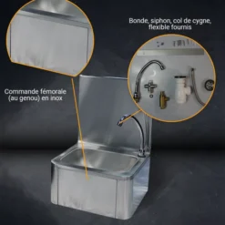 LAVE-MAINS INOX ADOSSE AVEC PANNEAU BASCULANT-L2G