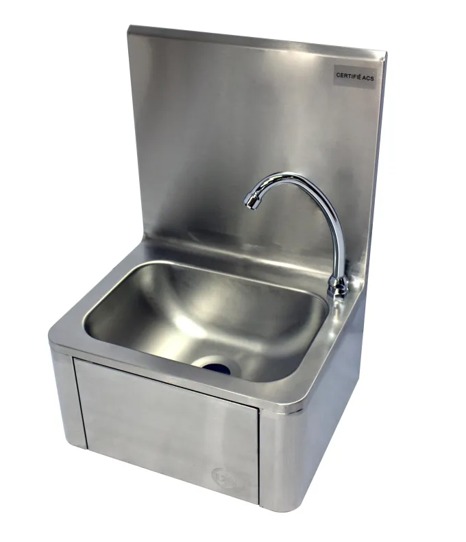 LAVE-MAINS INOX ADOSSE AVEC PANNEAU BASCULANT-L2G