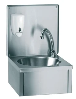 Lave Mains Inox Mural avec Dosseret et Distributeur Savon
