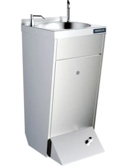 Lave-Mains sur Piètement en Inox avec Bec Pivotant, 2 pédales, Distributeur de Savon - Distform