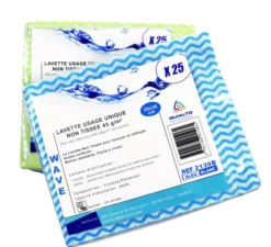Lavette Uu Nt Wawe Jaune/Blanc 30X36Cm (Sachet 25U) - Guialto