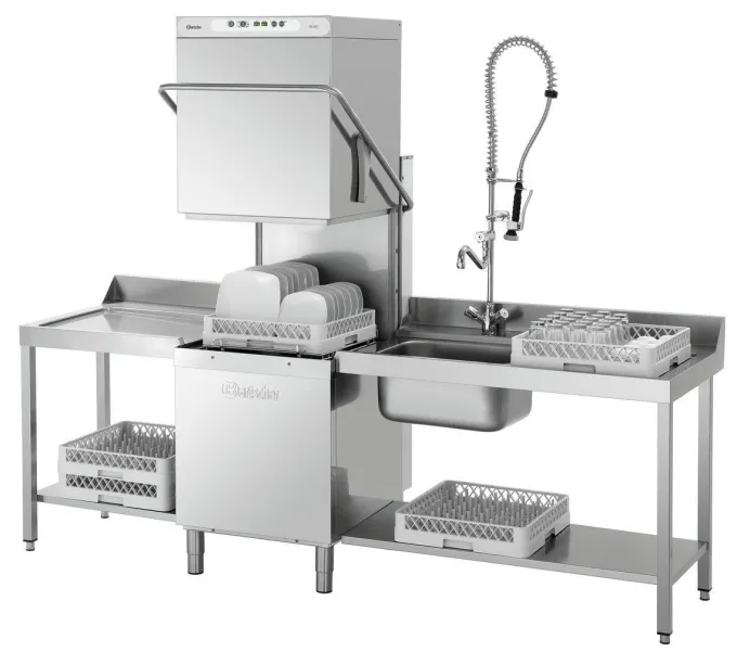 Lave vaisselle à capot professionnel panier 500X500 mm - 4 Programmes - Bartscher