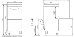 Lave-vaisselle professionnel surélevé - 7,9 kW - panier 500 x 500 mm - Elettrobar