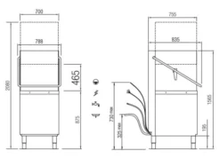 Lave-vaisselle professionnel à Capot - 30 litres - Panier 500 x 600 mm - Colged