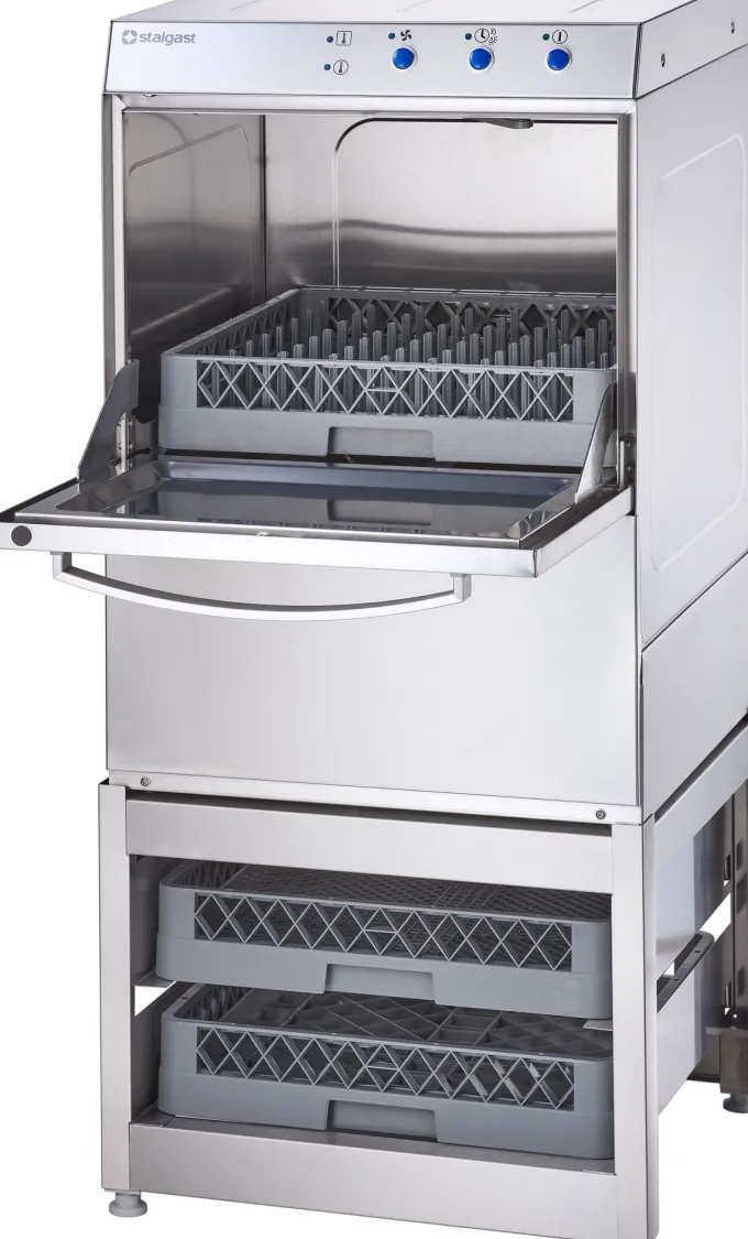 Lave Vaisselle Universel Inox avec Base et Doseur Détergent Panier 50 x 50 cm - Stalgast