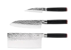 Le Set Asiatique Pro : 3 Couteaux, Planche à Découper, Fusil et Set d'Aiguisage - Kotai