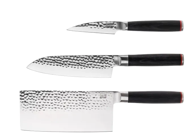 Le Set Asiatique Pro : 3 Couteaux, Planche à Découper, Fusil et Set d'Aiguisage - Kotai