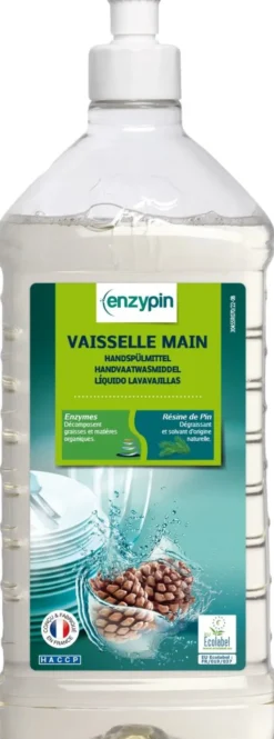 Liquide Vaisselle enzyPin Flacon 1L - Lot de 4 Colis de 6 - Action Pin