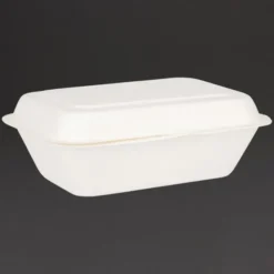 Lot de 250 barquettes à Charnière en Bagasse Compostable - Fiesta Green - DW248