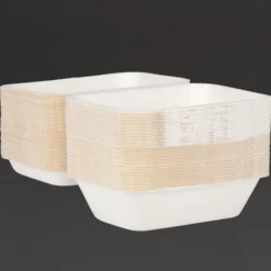 Lot de 250 barquettes à Charnière en Bagasse Compostable - Fiesta Green - DW248