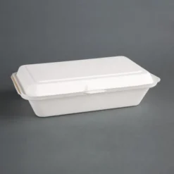 Lot de 250 barquettes à Charnière en Bagasse Compostable - Fiesta Green - DW249