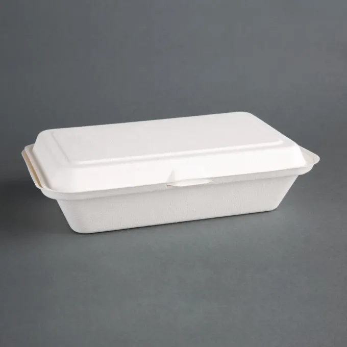 Lot de 250 barquettes à Charnière en Bagasse Compostable - Fiesta Green - DW249