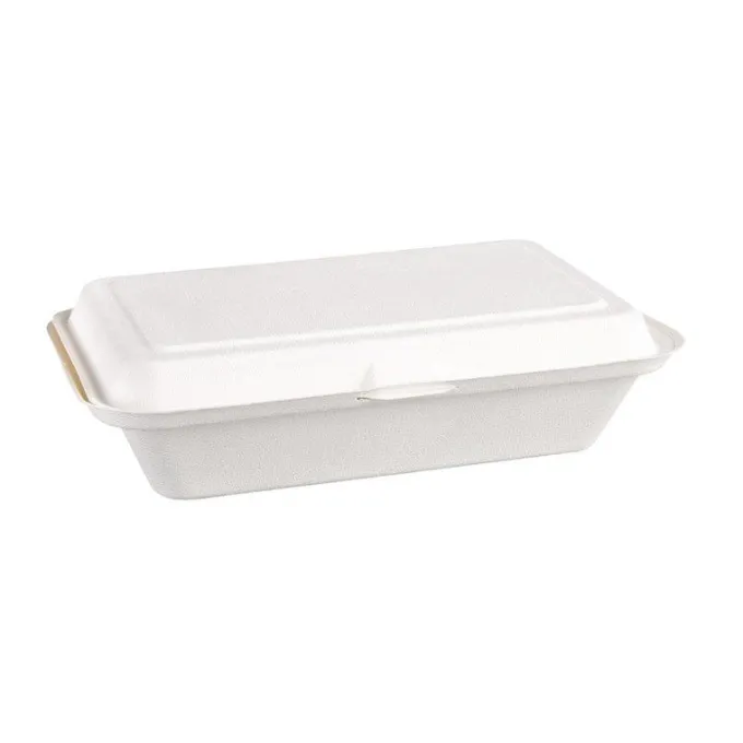 Lot de 250 barquettes à Charnière en Bagasse Compostable - Fiesta Green - DW249