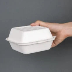 Lot de 500 boîtes à Hamburger Compostable en Bagasse - Fiesta Green - DW247
