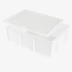 Lot demi bac à patons 400 x 300 x 120 mm 12 L + couvercle - blanc - Gilac