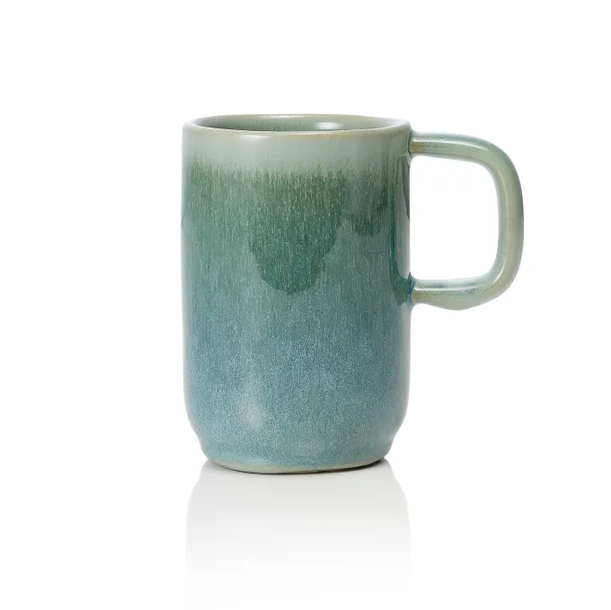 Lot de 6 mugs en Grès 0,37 L Vert myrte H 110 mm Ø 75 mm - Was Germany