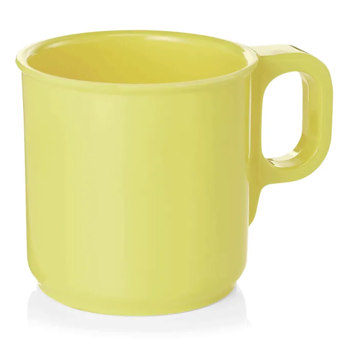 Lot de 12 Mugs en Mélamine jaune H 78 mm Ø 77 mm - Was Germany