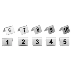 Lot de numéros de table en inox Olympia de 1 à 10